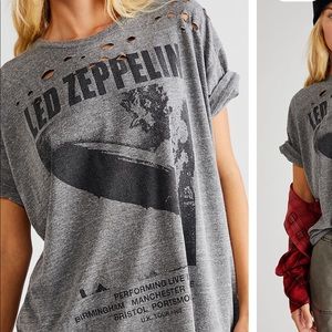 Free People graphic ripped tee